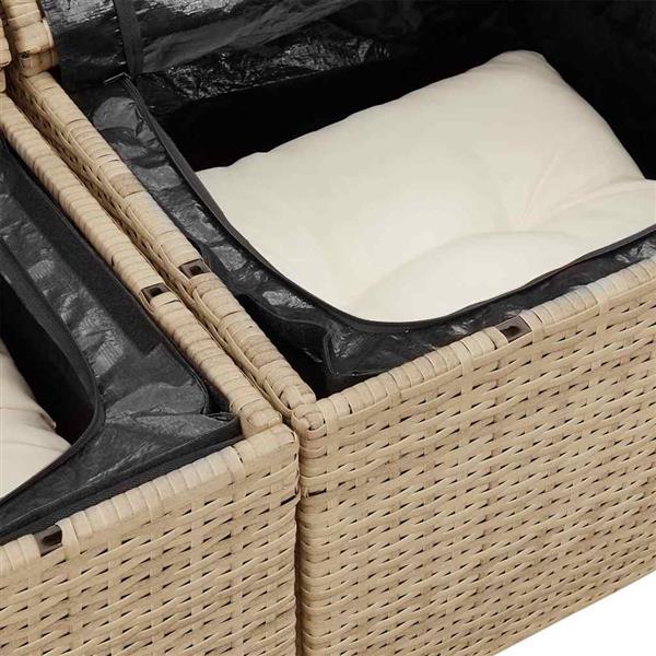 Grote foto vidaxl tuin sofa set met kussen 5 pcs beige cr me 55 x 55 x 37 cm tuin en terras tuinmeubelen