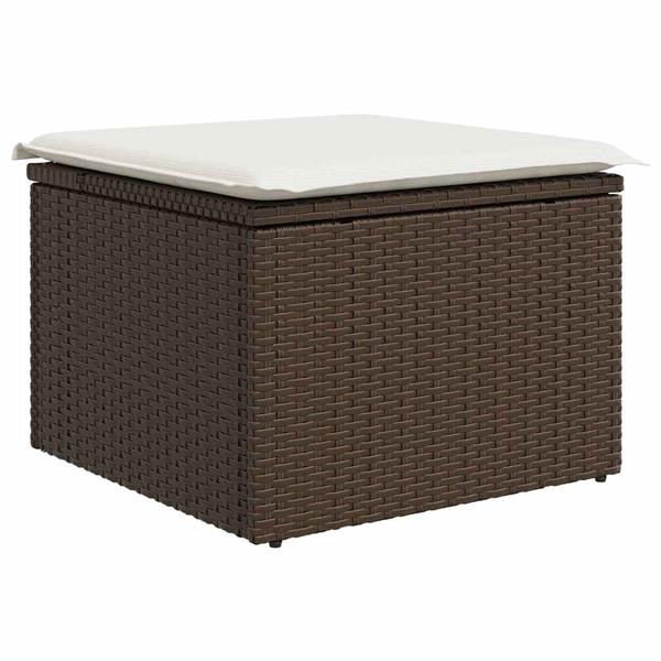 Grote foto vidaxl tuin sofa set met kussen met opslag 5 pcs bruin cr me tuin en terras tuinmeubelen