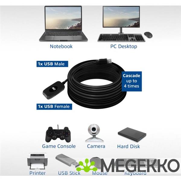 Grote foto act usb 2.0 booster 10 meter computers en software overige computers en software