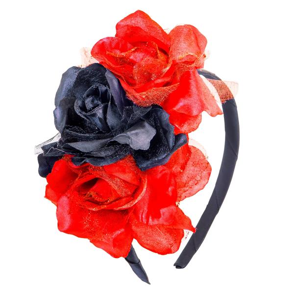 Grote foto dia de los muertos haarband rood zwart bloemen verzamelen overige verzamelingen