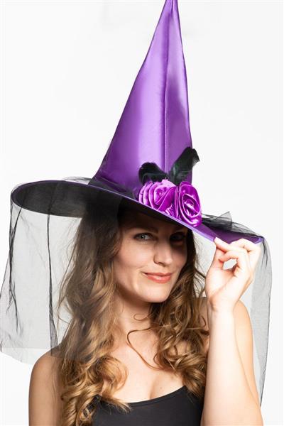Grote foto halloween heksenhoed paars verzamelen overige verzamelingen