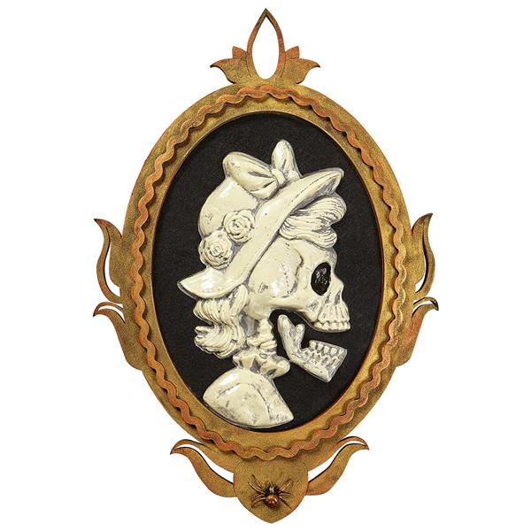 Grote foto halloween wanddecoratie skelet dame met beweging licht en geluid 48cm verzamelen overige verzamelingen