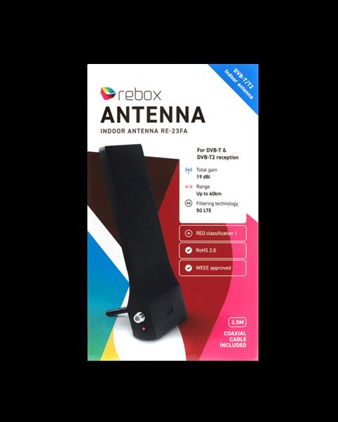 Grote foto rebox re 23fa dvb t2 binnen antenne voor dvb t 2 19 dbi tot 40 km telecommunicatie satellietontvangers