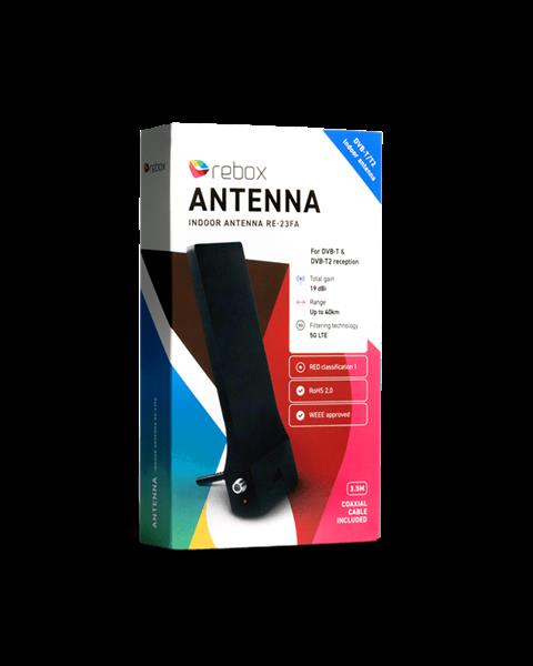 Grote foto rebox re 23fa dvb t2 binnen antenne voor dvb t 2 19 dbi tot 40 km telecommunicatie satellietontvangers