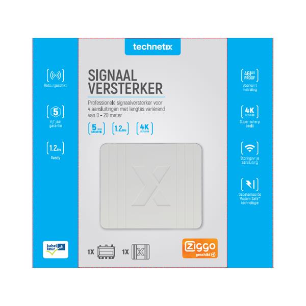 Grote foto technetix fra 752x 0 2 4 8db versterker docsis 3.1 ziggo geschikt audio tv en foto versterkers en receivers