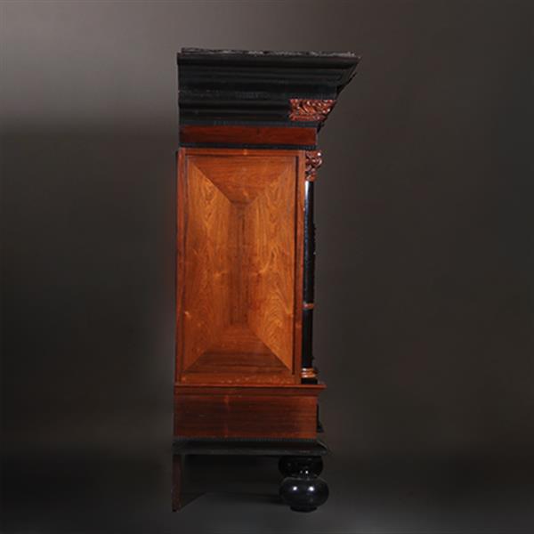 Grote foto reusachtige hollandse kolomkast ca 1700 unieke kwaliteit met veel ebben no.311420 antiek en kunst stoelen en banken