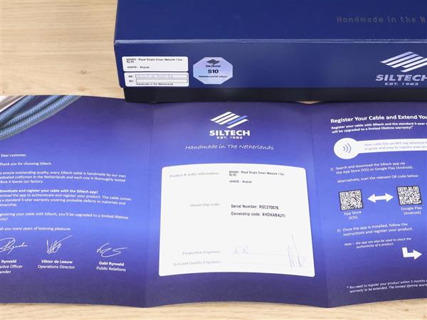 Grote foto siltech royal single crown network s10 highend digital audio ethernet cable 1 5 metre audio tv en foto onderdelen en accessoires