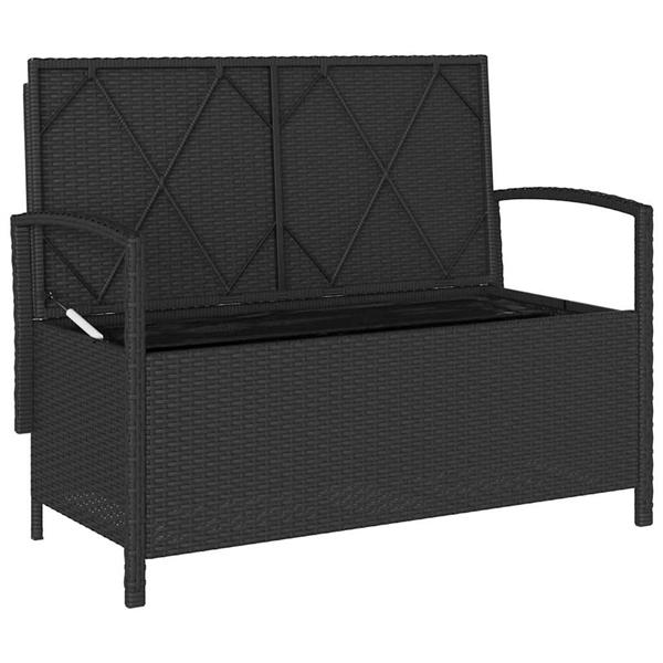Grote foto vidaxl tuinbank met kussen poly rattan zwart tuin en terras tuinmeubelen