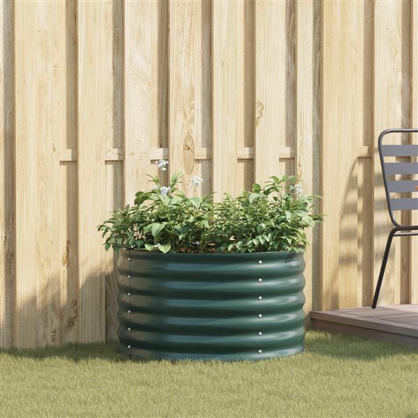 Grote foto vidaxl verhoogde plantenbak groen 80 x 80 x 44 cm staal tuin en terras overige tuin en terras