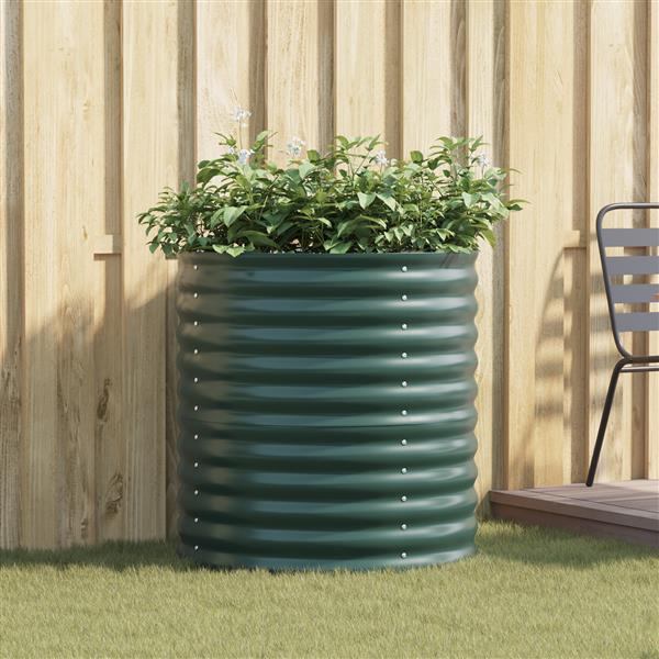 Grote foto vidaxl verhoogde plantenbak groen 80 x 80 x 81 cm staal tuin en terras overige tuin en terras