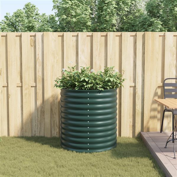 Grote foto vidaxl verhoogde plantenbak groen 80 x 80 x 81 cm staal tuin en terras overige tuin en terras