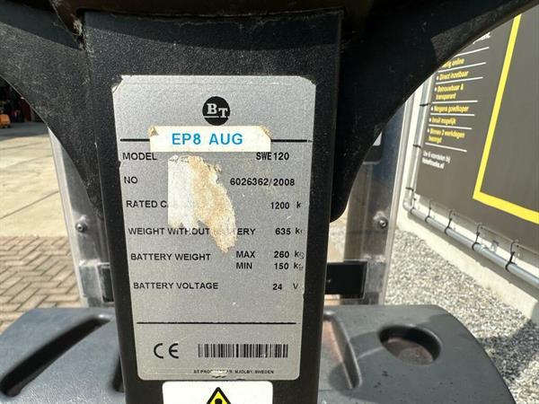 Grote foto vs 22286 elektrische breedspoor stapelaar bt swe120 1.400mm doe het zelf en verbouw hefwerktuigen