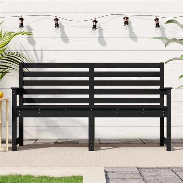 Grote foto vidaxl tuinbank 159 5x48x91 5 cm massief grenenhout zwart tuin en terras tuinmeubelen