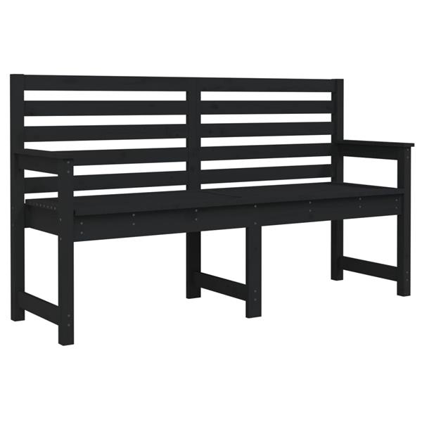 Grote foto vidaxl tuinbank 159 5x48x91 5 cm massief grenenhout zwart tuin en terras tuinmeubelen