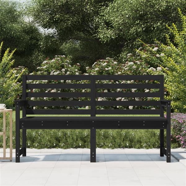 Grote foto vidaxl tuinbank 159 5x48x91 5 cm massief grenenhout zwart tuin en terras tuinmeubelen