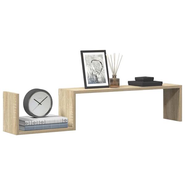 Grote foto vidaxl wandschappen 2 st 100x15x20 cm bewerkt hout sonoma eikenkleurig huis en inrichting woningdecoratie