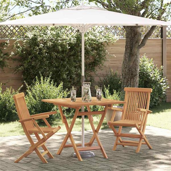 Grote foto vidaxl tuin eetset 2 pcs bruin massief teakhout tuin en terras tuinmeubelen