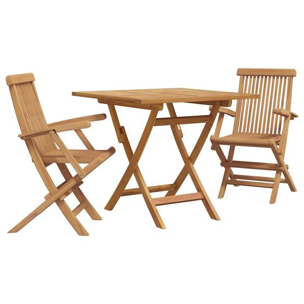 Grote foto vidaxl tuin eetset 2 pcs bruin massief teakhout tuin en terras tuinmeubelen