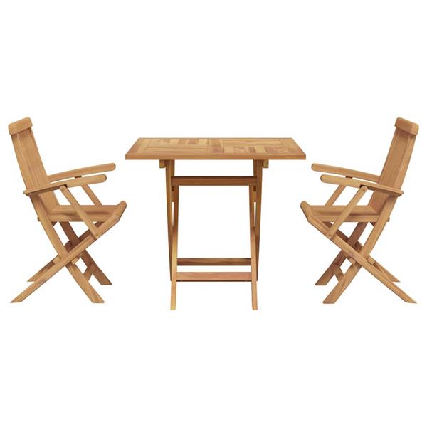 Grote foto vidaxl tuin eetset 2 pcs bruin massief teakhout tuin en terras tuinmeubelen