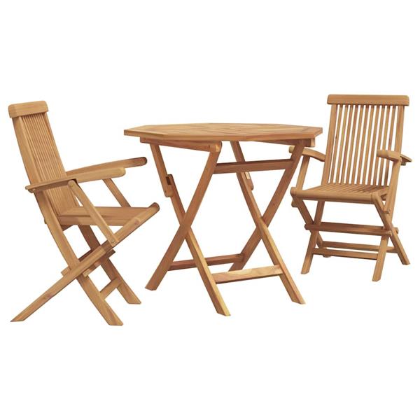 Grote foto vidaxl tuin eetset 2 pcs bruin massief teakhout tuin en terras tuinmeubelen