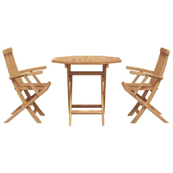 Grote foto vidaxl tuin eetset 2 pcs bruin massief teakhout tuin en terras tuinmeubelen
