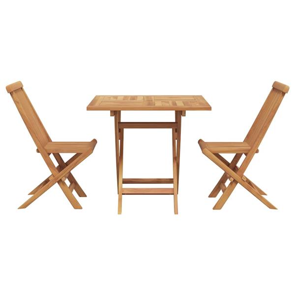 Grote foto vidaxl tuin eetset 2 pcs bruin massief teakhout tuin en terras tuinmeubelen