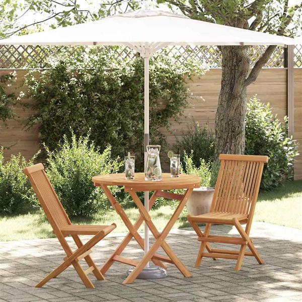Grote foto vidaxl tuin eetset 2 pcs bruin massief teakhout tuin en terras tuinmeubelen