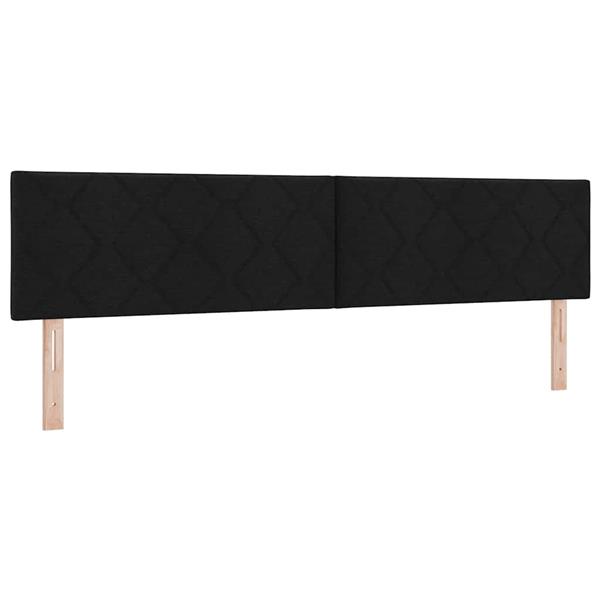 Grote foto vidaxl stoffen hoofdbord geometric met hoofdeinde zwart 200 cm stof antiek en kunst stoelen en banken