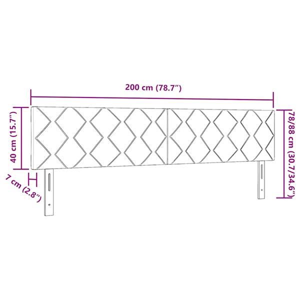 Grote foto vidaxl stoffen hoofdbord geometric met hoofdeinde zwart 200 cm stof antiek en kunst stoelen en banken