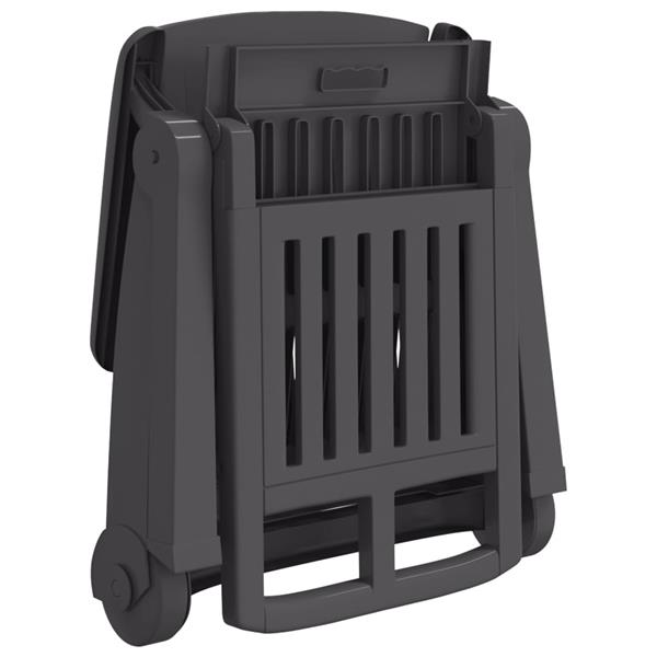 Grote foto vidaxl ligbed met wielen inklapbaar pp antracietkleurig tuin en terras tuinmeubelen