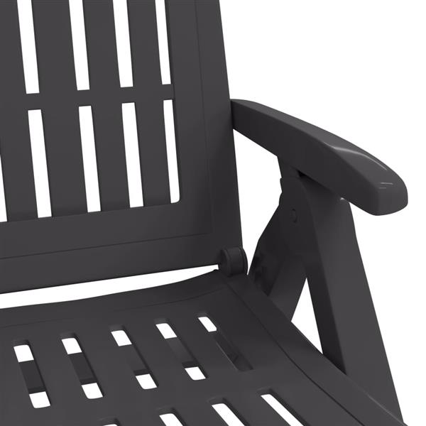 Grote foto vidaxl ligbed met wielen inklapbaar pp antracietkleurig tuin en terras tuinmeubelen