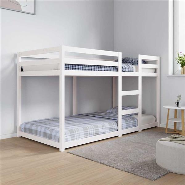 Grote foto vidaxl stapelbed 90x190 cm massief grenenhout wit antiek en kunst stoelen en banken