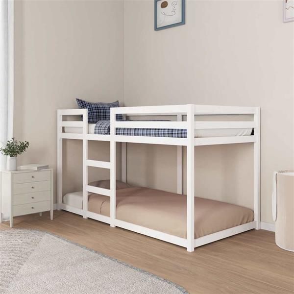Grote foto vidaxl stapelbed 90x190 cm massief grenenhout wit antiek en kunst stoelen en banken