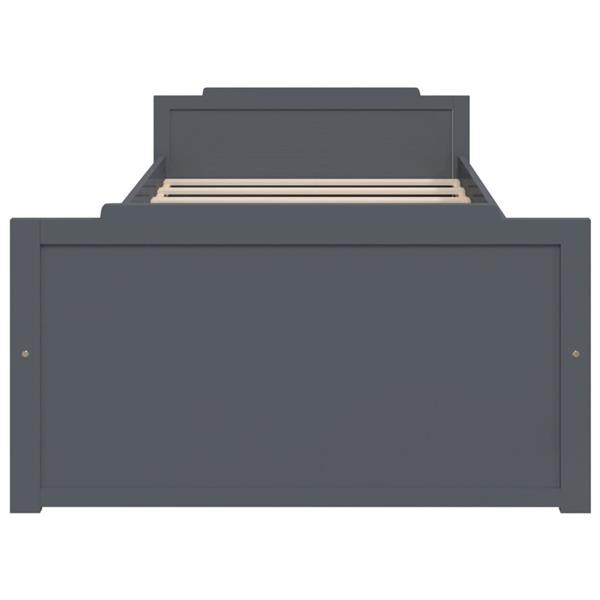 Grote foto vidaxl bedframe met lades massief grenenhout donkergrijs 90x200 cm antiek en kunst stoelen en banken
