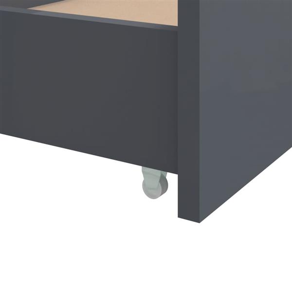 Grote foto vidaxl bedframe met lades massief grenenhout donkergrijs 90x200 cm antiek en kunst stoelen en banken