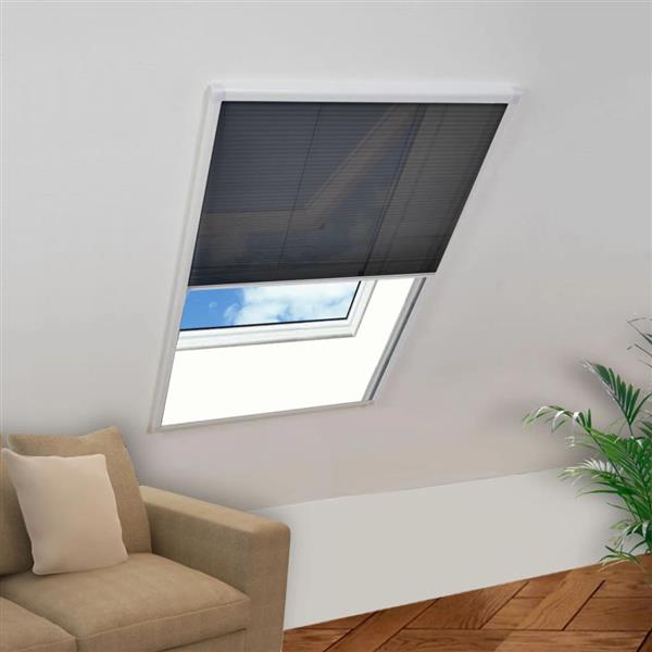 Grote foto vidaxl raamhor pliss 80x100 cm aluminium doe het zelf en verbouw deuren en horren
