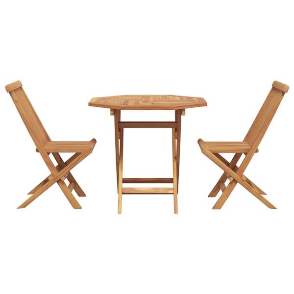 Grote foto vidaxl tuin eetset 2 pcs bruin massief teakhout tuin en terras tuinmeubelen
