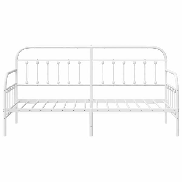 Grote foto vidaxl bedframe voor een daybed met hoofdeinde wit 75 x 190 cm staal antiek en kunst stoelen en banken