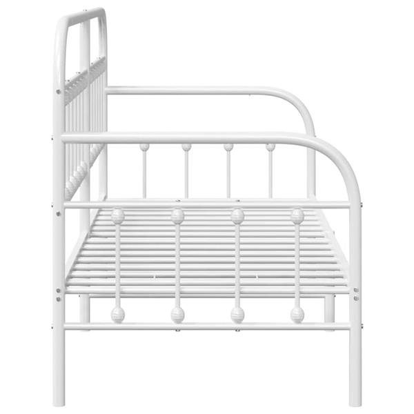 Grote foto vidaxl bedframe voor een daybed met hoofdeinde wit 75 x 190 cm staal antiek en kunst stoelen en banken