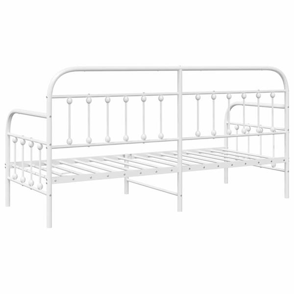 Grote foto vidaxl bedframe voor een daybed met hoofdeinde wit 75 x 190 cm staal antiek en kunst stoelen en banken