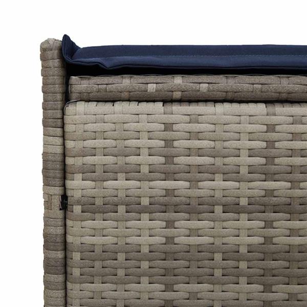 Grote foto vidaxl opbergbank met kussen voor buiten 100 cm poly rattan grijs tuin en terras tuinmeubelen