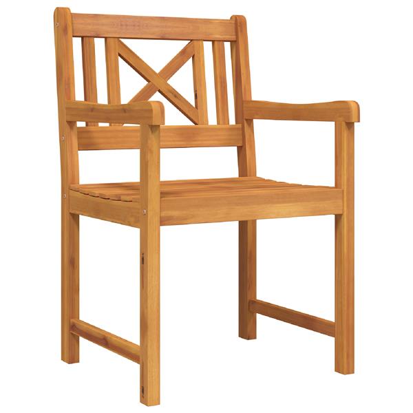 Grote foto vidaxl tuin eetset 5 pcs bruin massief acaciahout tuin en terras tuinmeubelen