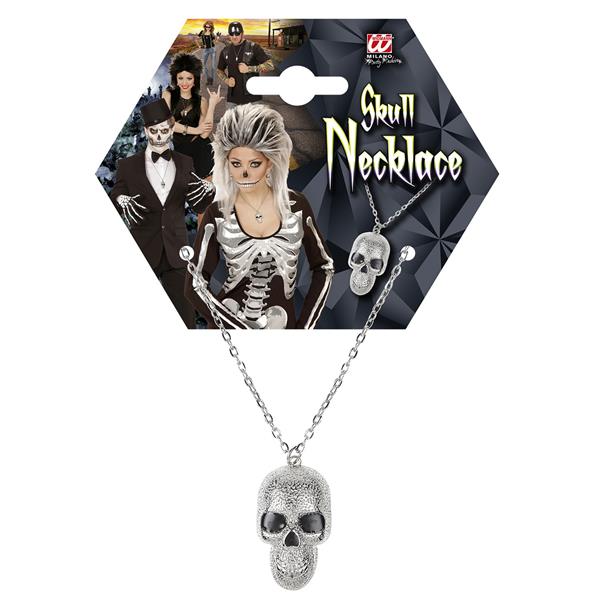 Grote foto halloween ketting zilver doodshoofd verzamelen overige verzamelingen
