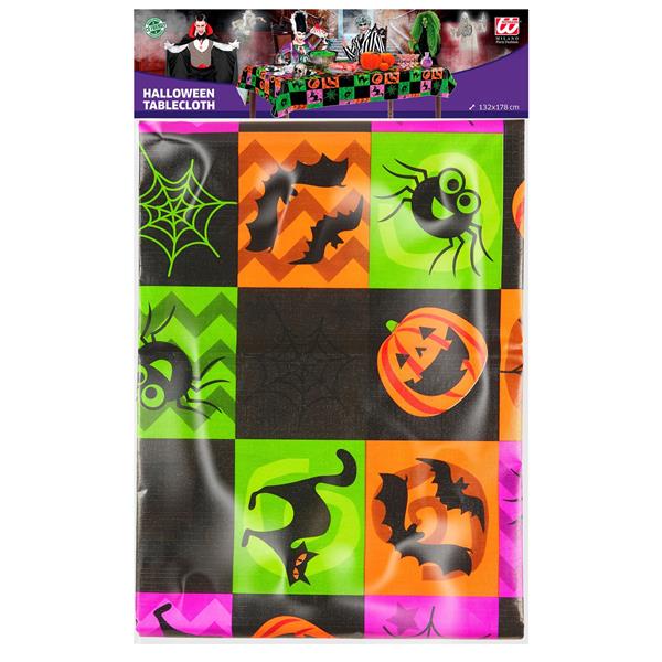 Grote foto halloween tafelkleed gekleurd neon 1 78m verzamelen overige verzamelingen