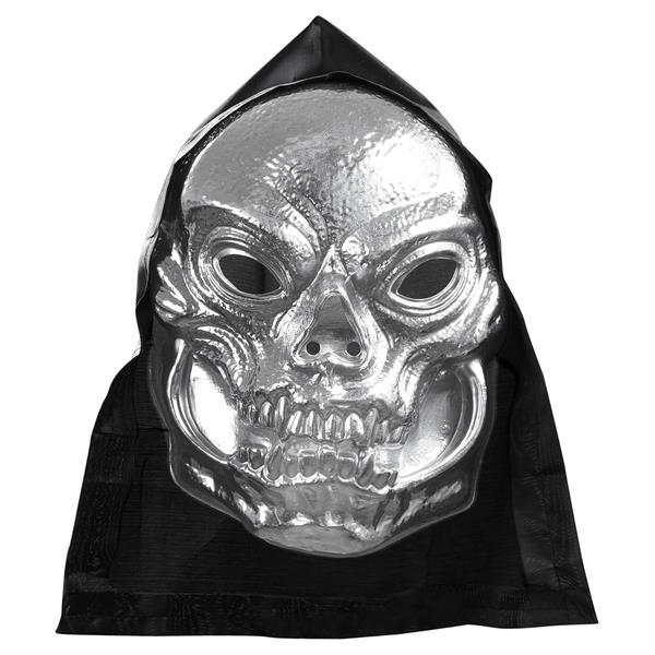 Grote foto halloween masker zilver schedel met kap verzamelen overige verzamelingen