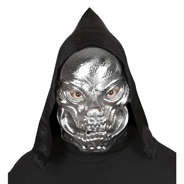 Grote foto halloween masker zilver schedel met kap verzamelen overige verzamelingen