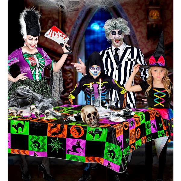 Grote foto halloween tafelkleed gekleurd neon 1 78m verzamelen overige verzamelingen