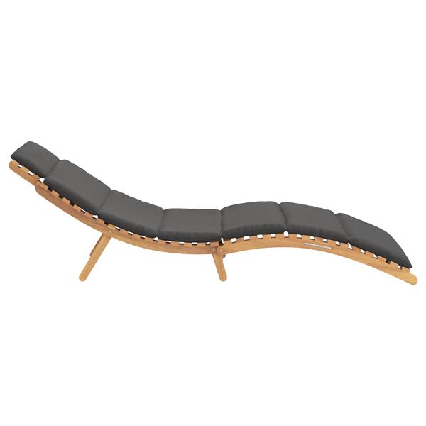 Grote foto vidaxl ligstoel donkergrijs 188 x 55 x 59 cm massief teakhout tuin en terras tuinmeubelen