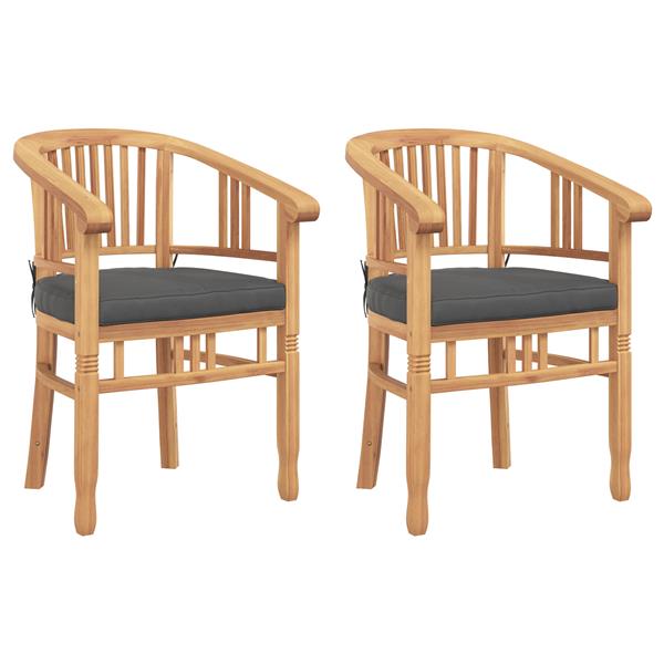 Grote foto vidaxl tuinstoelen 2 pcs bruin 63 x 58 x 89 cm massief teakhout tuin en terras tuinmeubelen