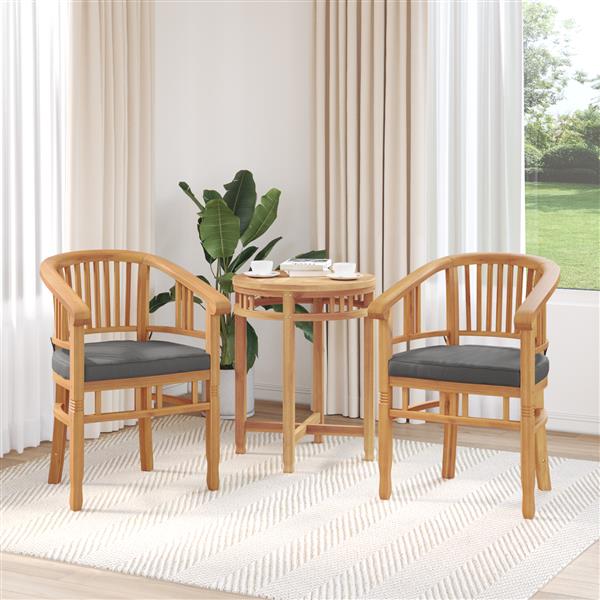 Grote foto vidaxl tuinstoelen 2 pcs bruin 63 x 58 x 89 cm massief teakhout tuin en terras tuinmeubelen